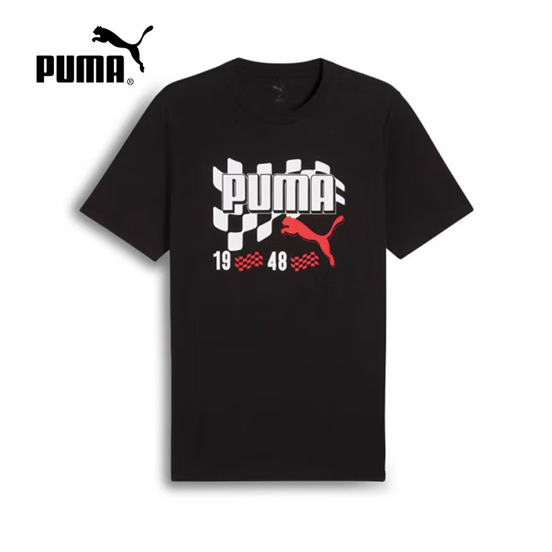 PUMA PUMA 2025 Summer Casual Fashion Comfortable All-Match Round Neck Half-Sleeved Top Men's Short-Sleeved T-Shirt690253-01