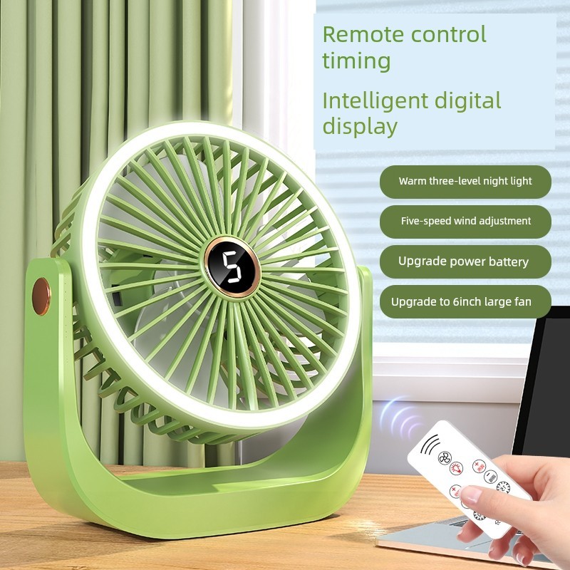 kipas mini bateri tahan lama kipas usb kereta mini kipas aircond Wireless Remote Control Small Desktop Fan Timing Silencer Small Portable Silent Fan Student Dormitory Bedside Office Portable Mini Desk usb Desktop Fan