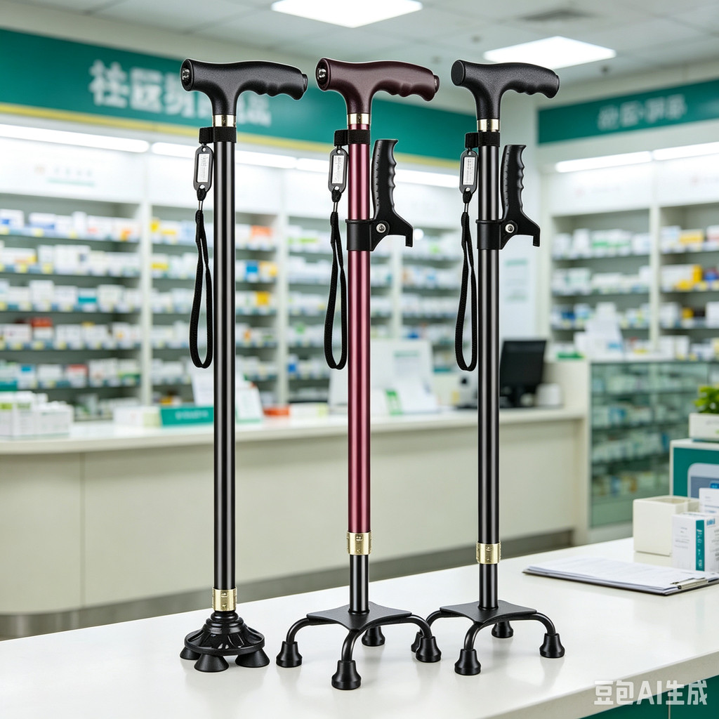 Elderly Crutches Shock-resistant Crutches Big Four-legged Cane、walking aid、walking cane、tongkat orang tua、tongkat lipat、 4 kaki、Foldable walking stick for elderly、tongkat kaki 4、拐杖椅子