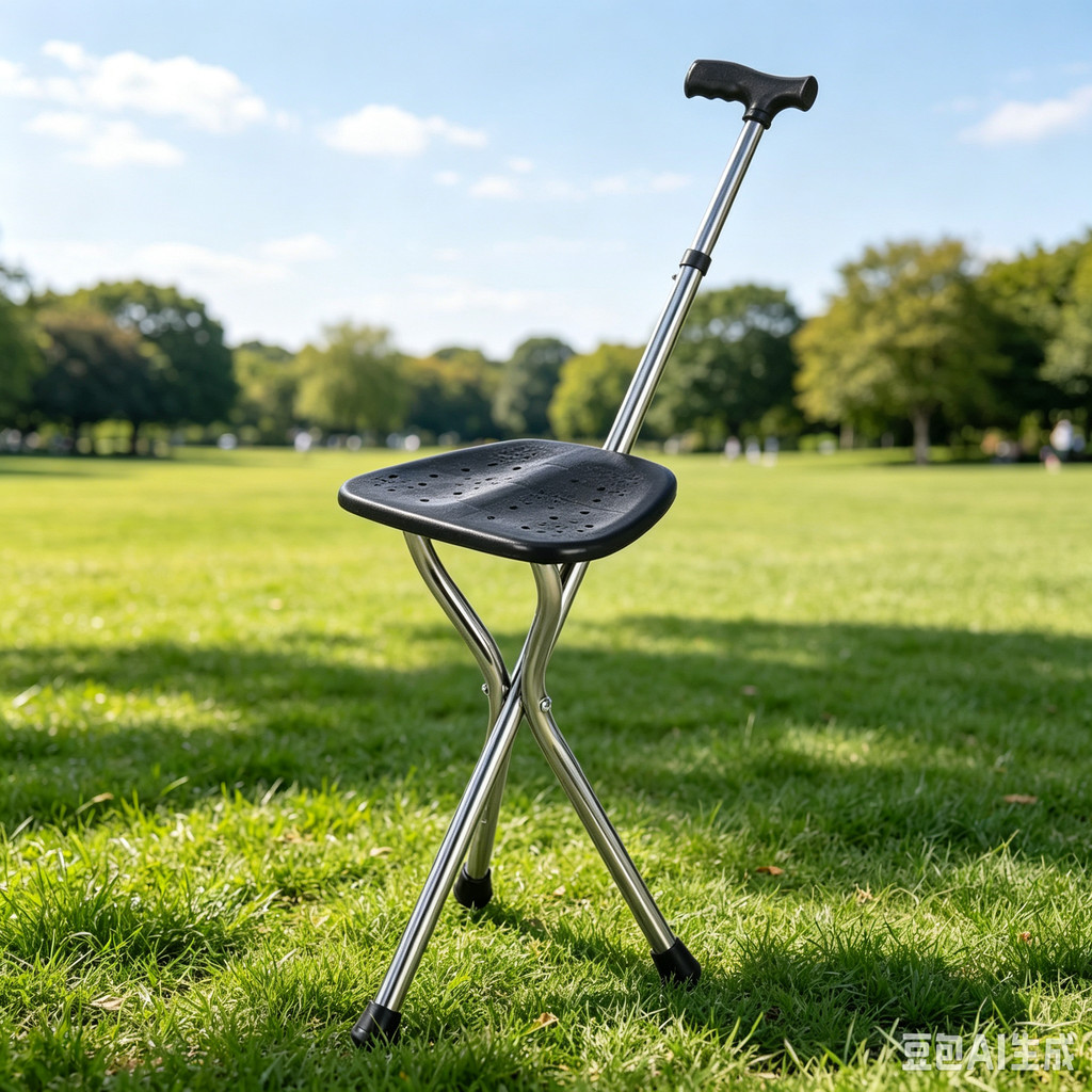 Walking Cane Stool Elderly Anti-slip Folding Walking Cane Chair-- * & *- ** && * & ** &-*** && *、walking aid、tongkat orang tua、tongkat lipat、tongkat 4 kaki、Foldable stick for elderly、 kaki 4、拐杖椅子