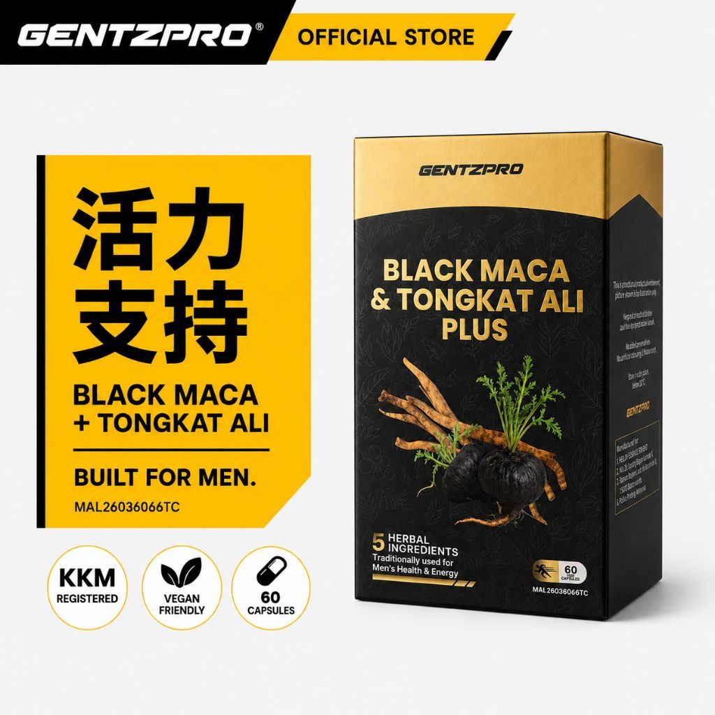 GENTZPRO Black Maca & Tongkat Ali Plus 20X Concentrated l Men's Health , Vitality & Energy Booster