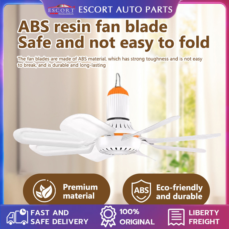 6 Blades Strong Wind Portable Mini Ceiling Fan Camping Fan Hanging Fan 8 Bilah Kipas Gantung Kipas Siling