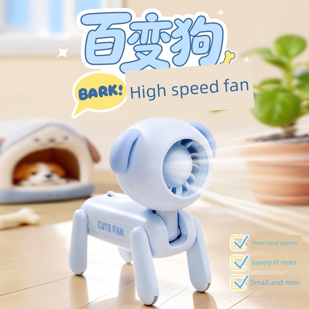 Kipas dinding mini kipas angin meja p Three-Dimensional Puppy Desktop Desktop Small Fan Mini Student Class Mute usb Charging Portable Portable Fan