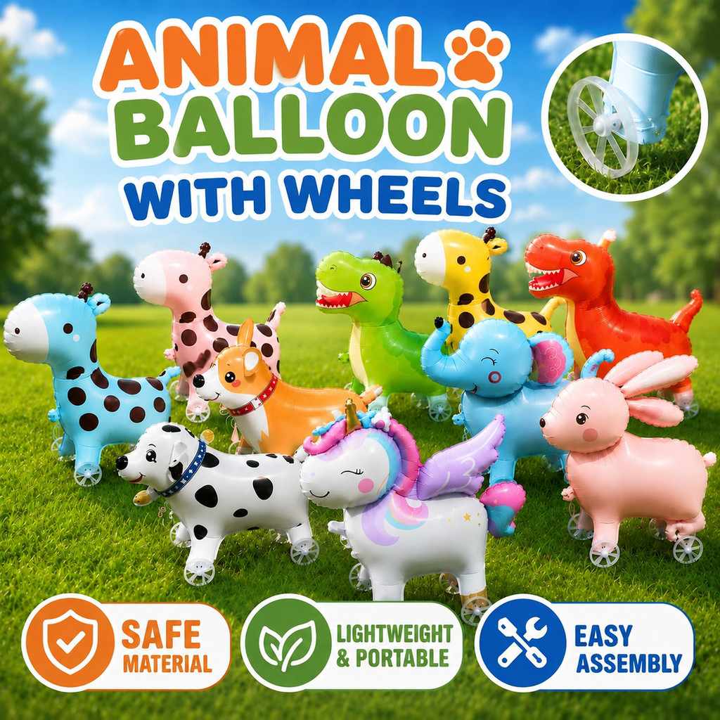 Belon Foil Walking Animal Cartoon Balloon Kids Toy Party Decoration Fun Birthday Baby Activity Decor