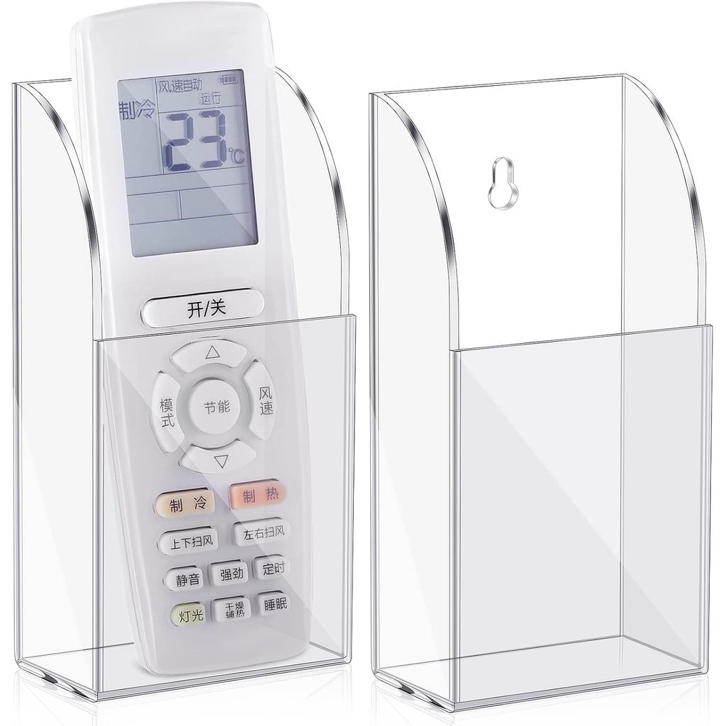 1 Pack Wall Remote Control Holder, Clear Acrylic Organizer null TV Remote Holder Wall Mount Storage Box for File 