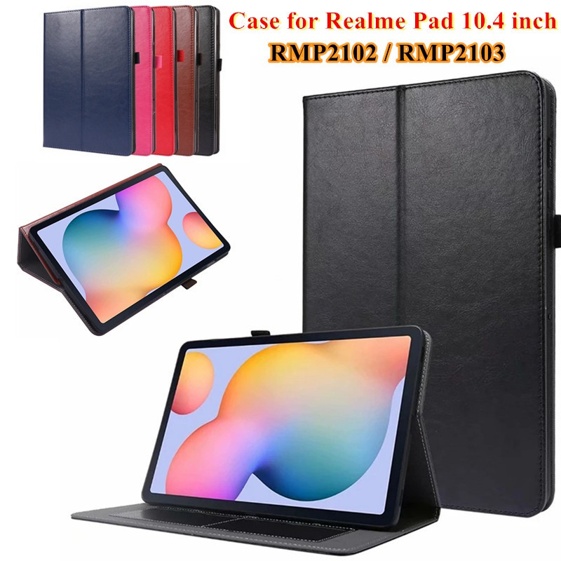 Realme Pad Case PU Leather Flip Case for Realme Pad 10.4 inch RealmePad 2021 RMP2102 / RMP2103 Soft Cover with Card Slot
