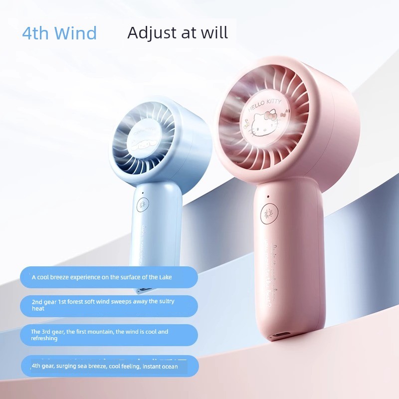 kipas kipas bateri tahan lama kipas aircond MINISO MINISO MINISO Sanrio Series 1200mAh Supercharged Handheld Small Fan USB Silent Cooling Fan