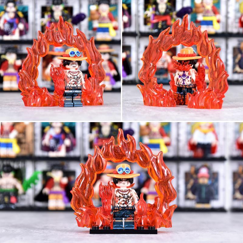 Suitable for Lego Third Party Minifigures One Piece Top War Ace Luffy Whitebeard Assembly Toy DY633S