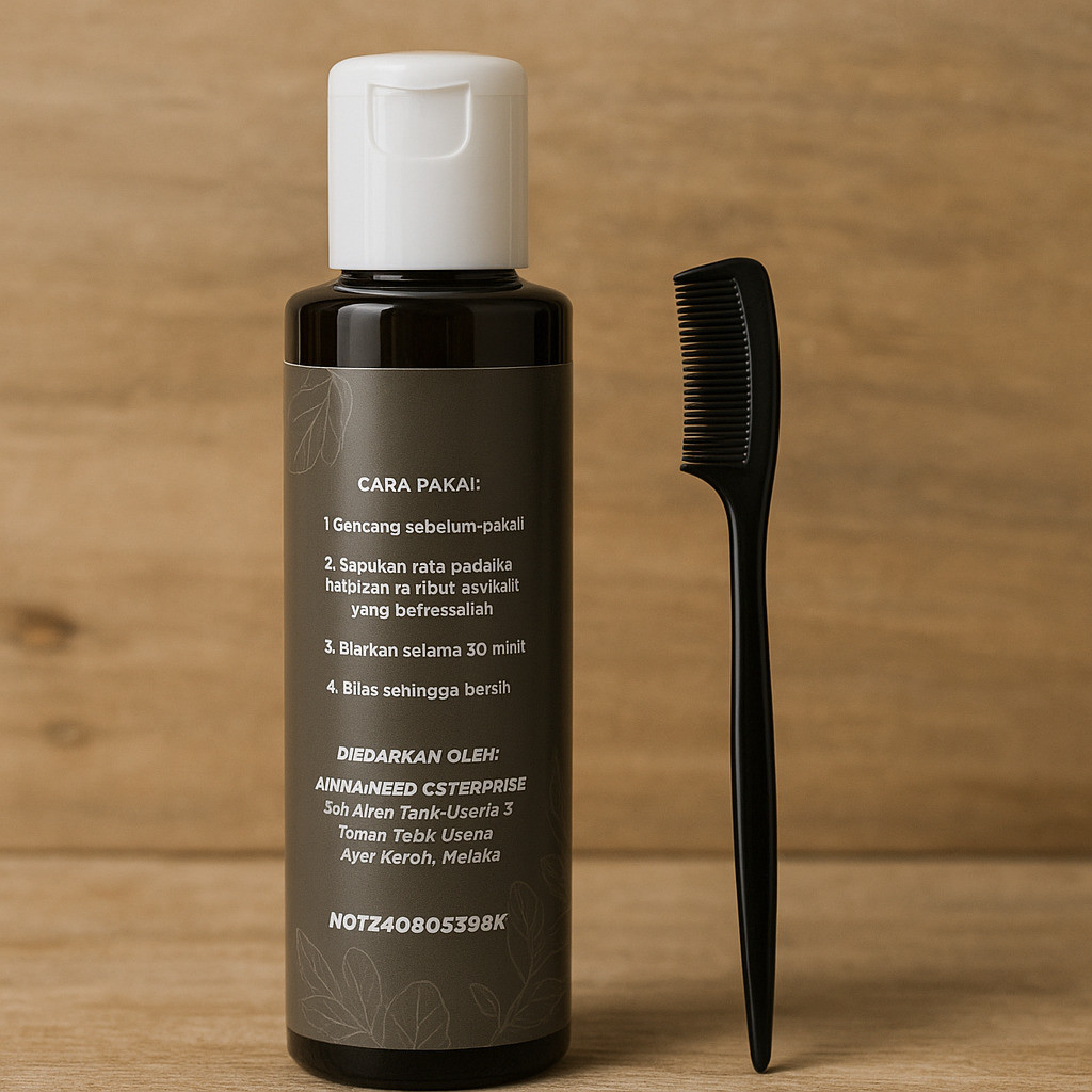 Versatile Essential AINNA 100ml Minyak Kemiri Bakar – Rambut Lebat Janggut Tebal & Sihat - Image 5