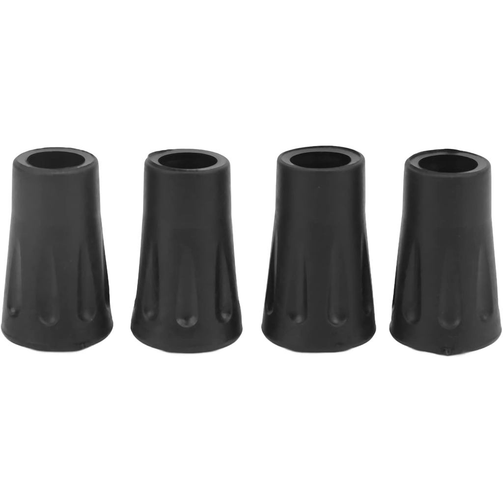 BORDSTRACT Hujung Tongkat Berjalan, 4pcs Hujung Tongkat Mendaki Getah, Diameter Dalam 12mm / 0.5in, Pengganti Hujung Mendaki untuk Kaki Tongkat Mendaki yang Hilang atau Usang