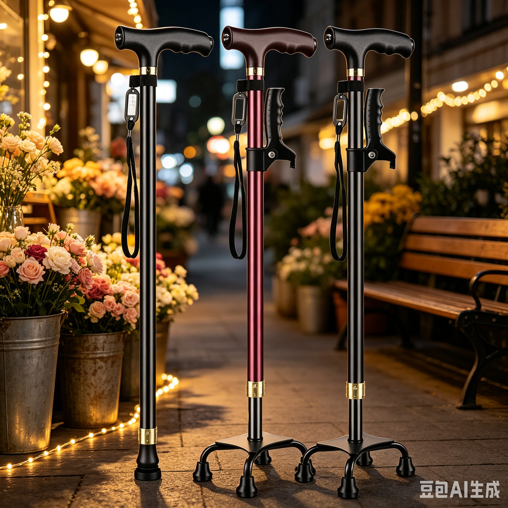 Elderly Crutches Shock-resistant Crutches Big Four-legged Cane、walking aid、walking cane、tongkat orang tua、tongkat lipat、 4 kaki、Foldable walking stick for elderly、tongkat kaki 4、拐杖椅子