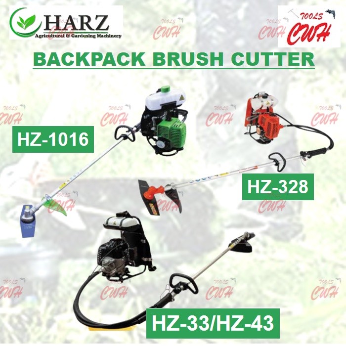 HARZ BACKPACK BRUSH CUTTER HZ-328 HZ-1016 HZ- 33 HZ-43 TRIMMER TRIMMING GRASS GASOLINE ENGINE PETROL MESIN POTONG RUMPUT
