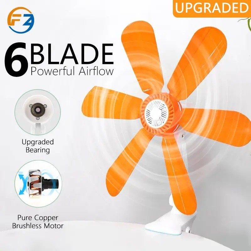 4 IN 1 Portable 6 Soft Blades Adjustable Mini Fan 15W Table Clip Fan Wall Fan Upgraded Bearings Table Fan Wall Fan Easy Clip Fan 6 Blades, Student Dormitory Fan, Upgraded Motor, Eq