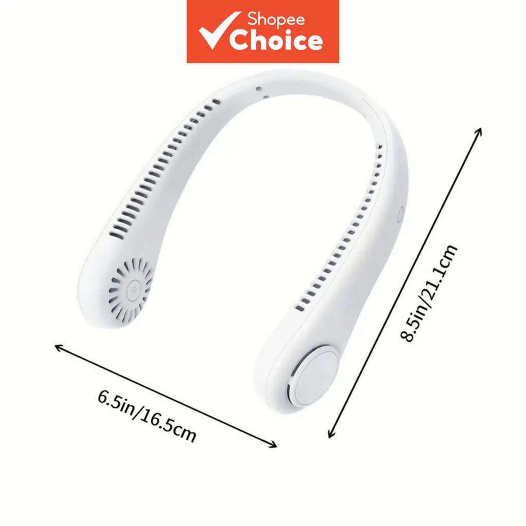Rechargeable Wearable Neck Fan, 3 Speeds, Bladeless Hands-Free Personal Fan, USB-Powered, Cordless for Outdoor & Indoor Use Kipas Leher Boleh Cas, 3 Kelajuan, Tanpa Bilah, Bebas Tangan, Dikuasakan USB, Tanpa Wayar untuk Dalaman & Luaran