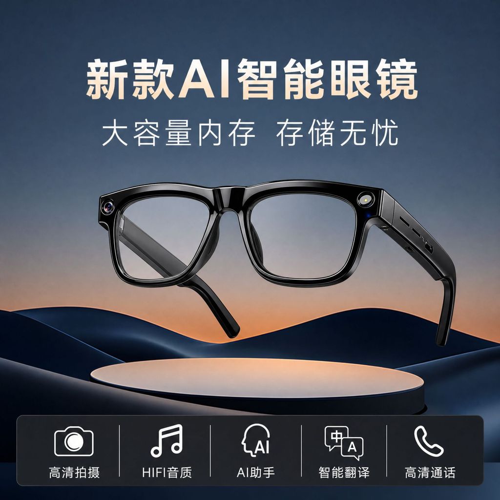 2026 New Style New Style Camera ai Smart Glasses Bluetooth Translation ai Eyes Camera Glasses with Camera ai glas202608