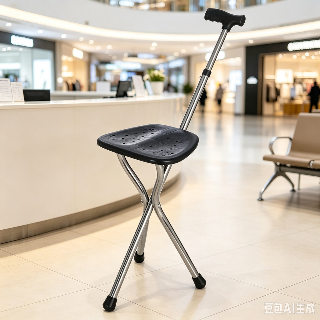 Walking Cane Stool Elderly Anti-slip Folding Walking Cane Chair- &&&& -- &&& *** & ** &&&&& * --、walking aid、tongkat orang tua、tongkat lipat、tongkat 4 kaki、Foldable stick for elderly、 kaki 4、拐杖椅子