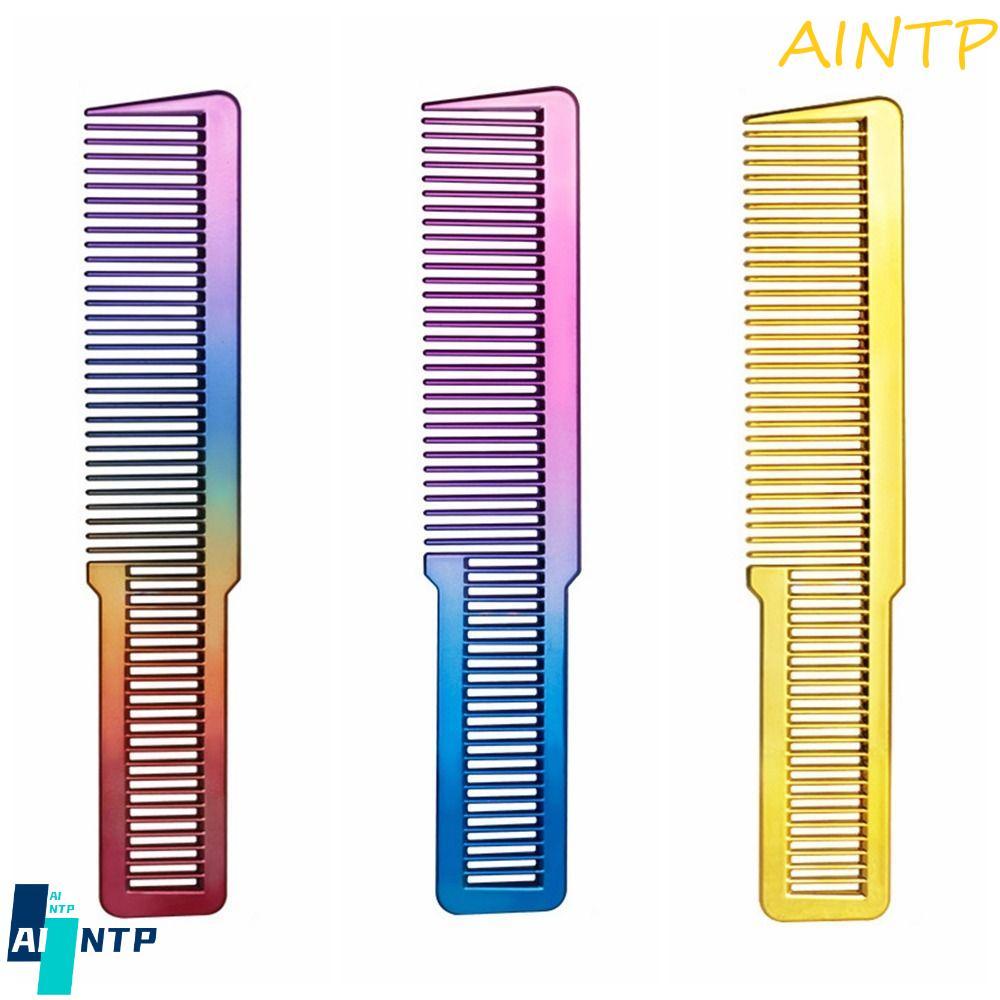 AINTP Haircut Hairdressing Comb, Electroplating Professional Colorful Rainbow Comb, Barber Hairdressing Tool Anti-slip Hair Stylist Portable Salon Combs Brushes Men