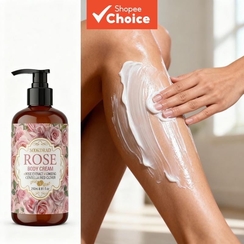 Sensitive Skin Rose Cream, Rose/Ginseng/Centella, 250ml, Hypoallergenic, Gentle Hydration  Krim Mawar Kulit Sensitif, Mawar/Ginseng/Centella, 250ml, Hipoalergenik, Penghidratan Lembut