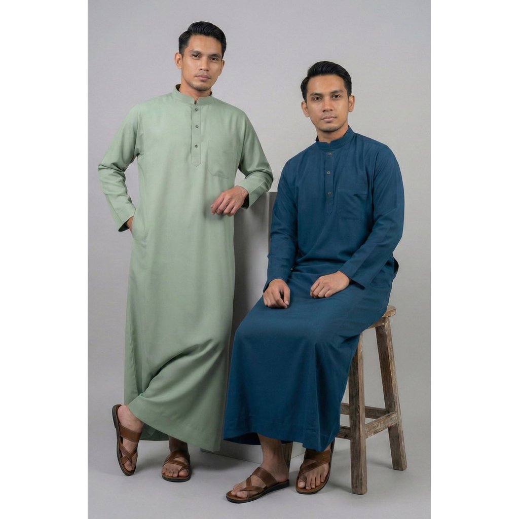 Jubah Hamzah Lelaki Exclusive by Norfastore • Sejuk & Selesa • Banyak Warna • Collar • Jubah Lelaki • Jubah Solat Raya