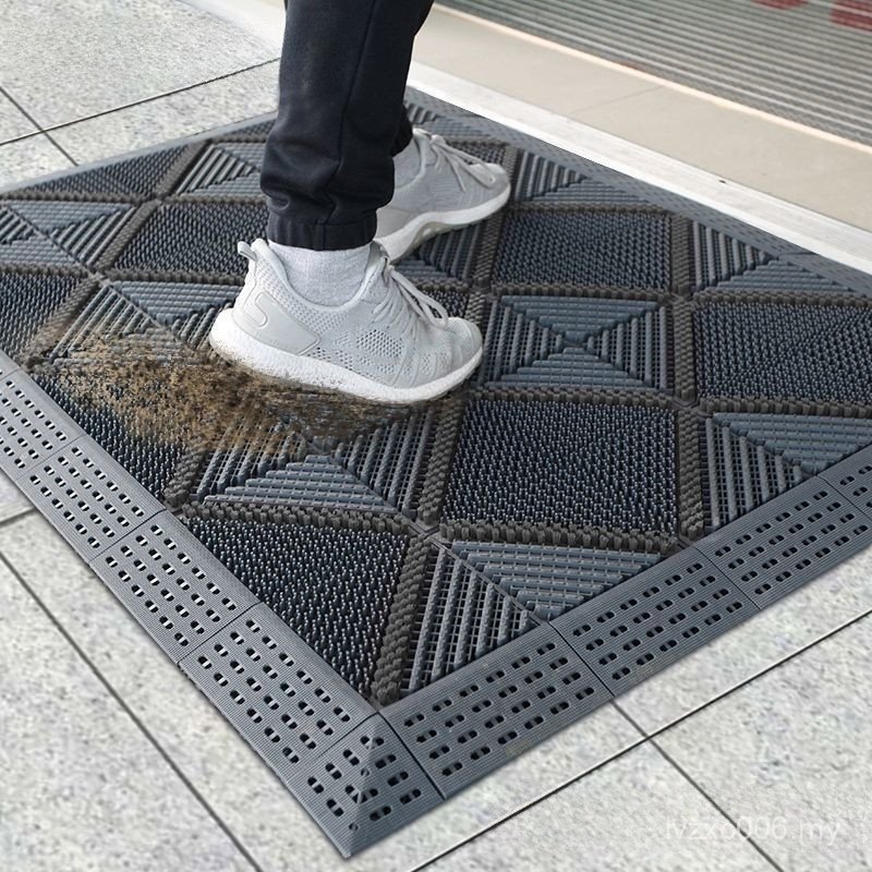 Rubber Entrance Door Plastic Door Mat Door Outdoor Anti-slip Foot Mat Entrance Outdoor Floor Mat Waterproof Splicing Courtyard IV2T