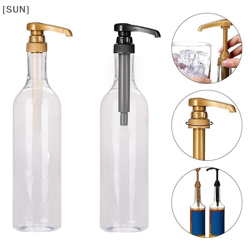 [SUN] 750ml Transparent Coffee Syrup Bee Drip Storage Dispenser Pump Bottle Squeeze Milk Bottle Honey Jar Container null