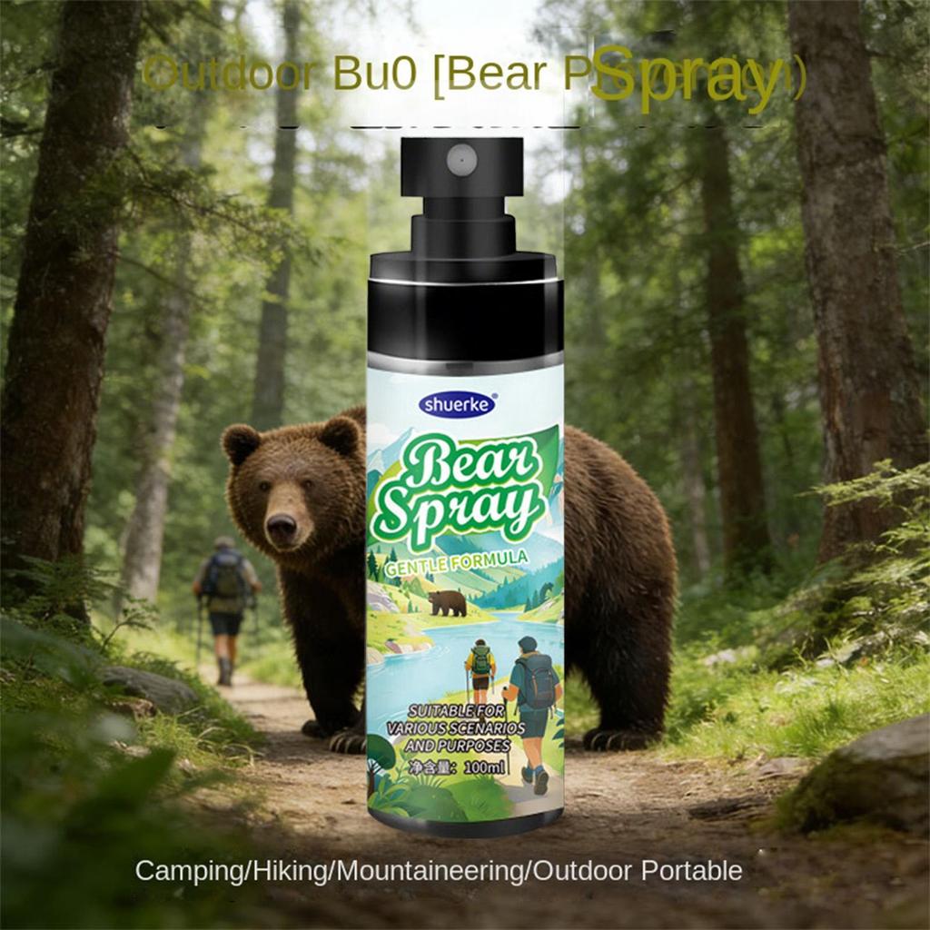 100ml Outdoor Bear Spray Self Defense Long-Range Portable Powerful Protection Personal Defense Spray for Hiking Camping jinxusw1my