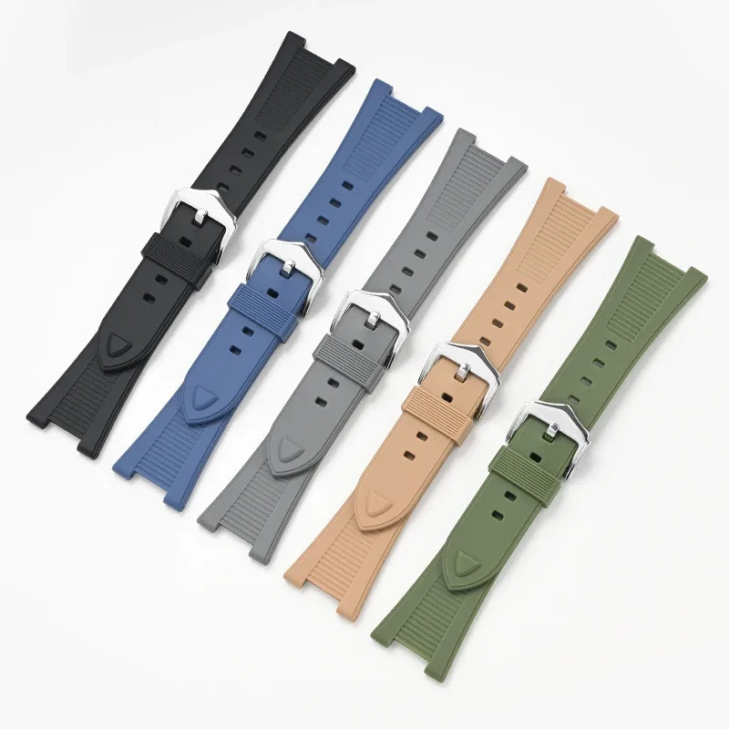 Liquid Silicone Strap Stainless Steel Buckle Soft Waterproof Men Rubber Replace Band 25mm for Patek Philippe 5711 5712 5726 5980