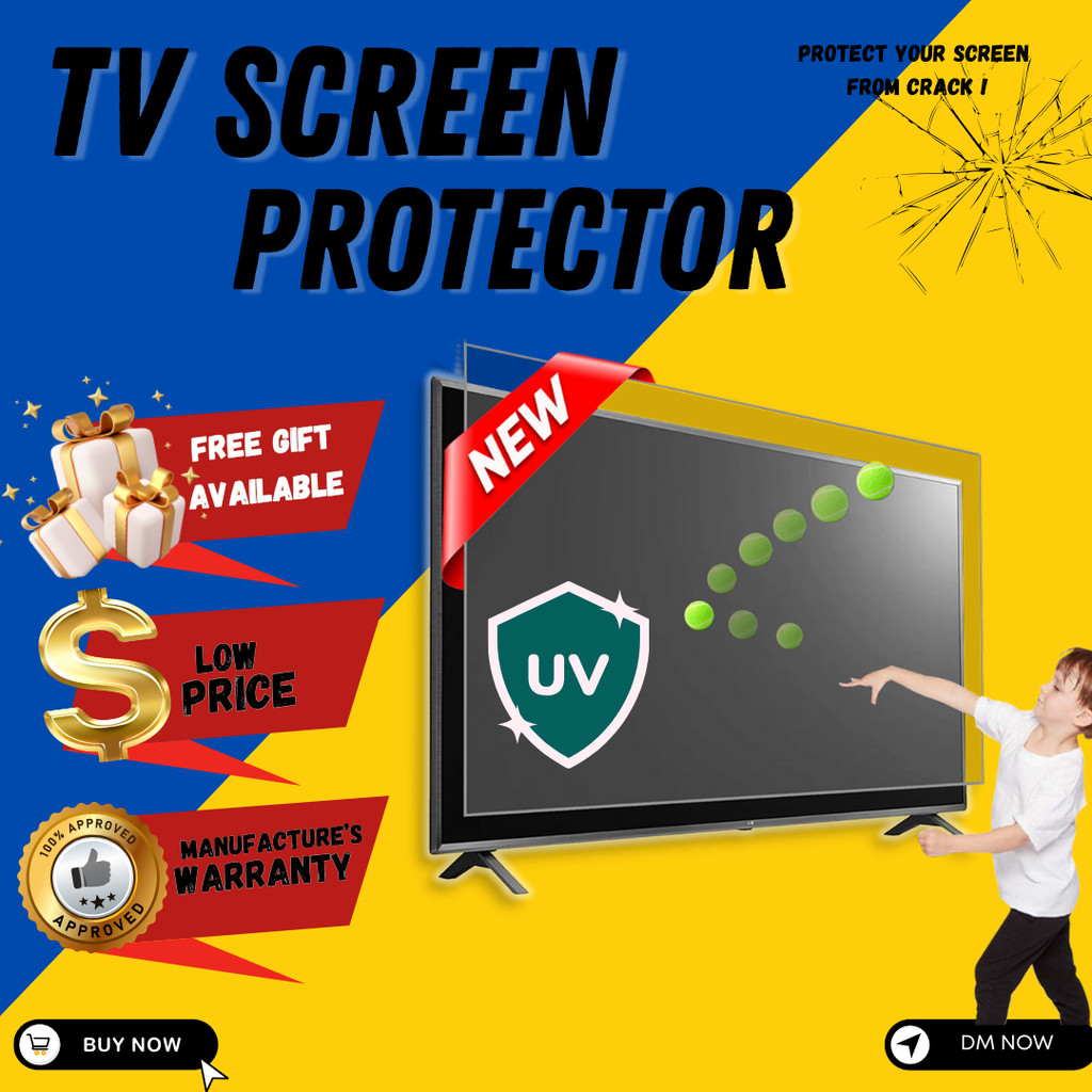 UV screen protector for smart tv android tv 4k tv 43 50 55 60 58 60 65 70 mega skyworth samsung lg dan model lain2 D