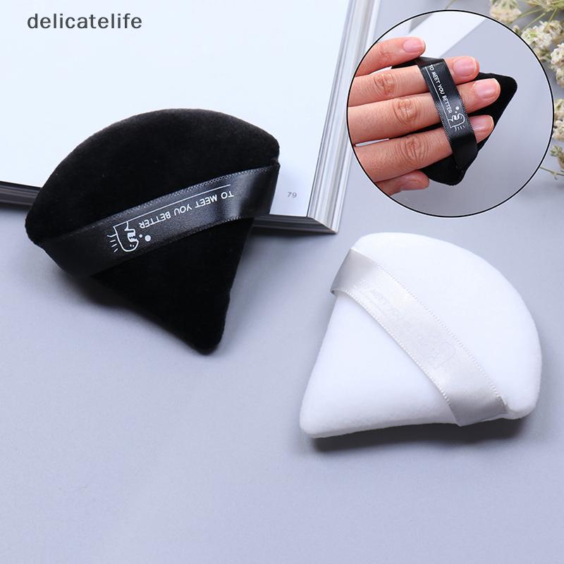 delicatelife Mini Triangle Velvet Facial Face Puff Cosmetic Makeup Cotton Satin Puffs Sponge Nice