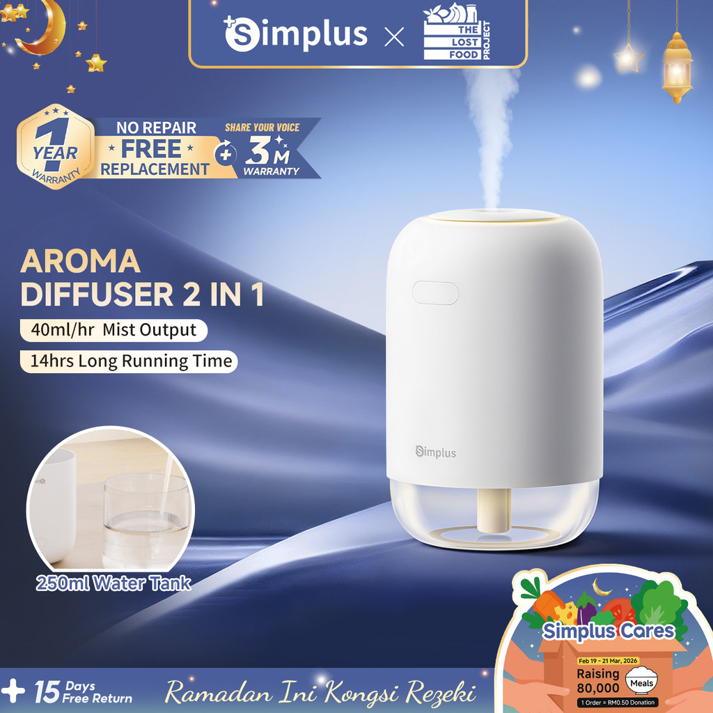 Simplus Humidifier丨250mL Capacity丨Car & Desktop Use丨Type-C丨Wireless & Portable丨14h Long Runtime丨2 Spray Modes JASH005