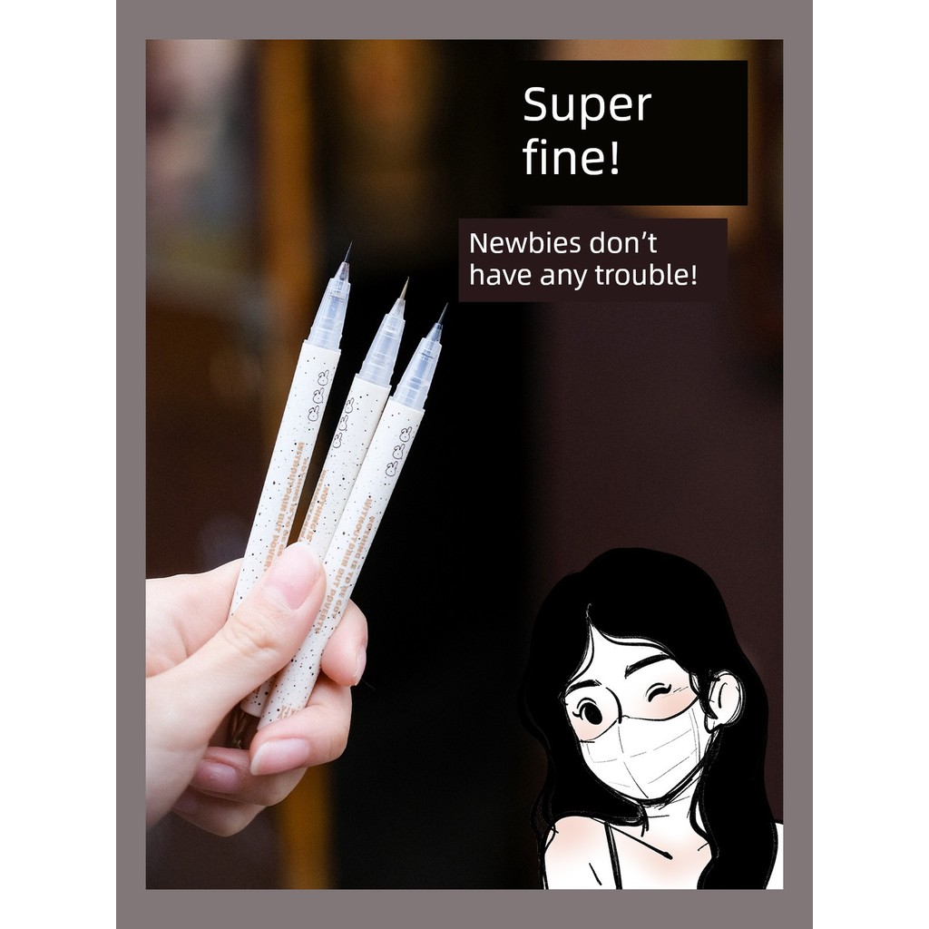 eyeliner pencil eyeliner waterproof Setipis jarum! Xixi eyeliner ultra-halus 0.001mm kalis air tahan lama dan tidak mudah mengotorkan versi baru pena maskara