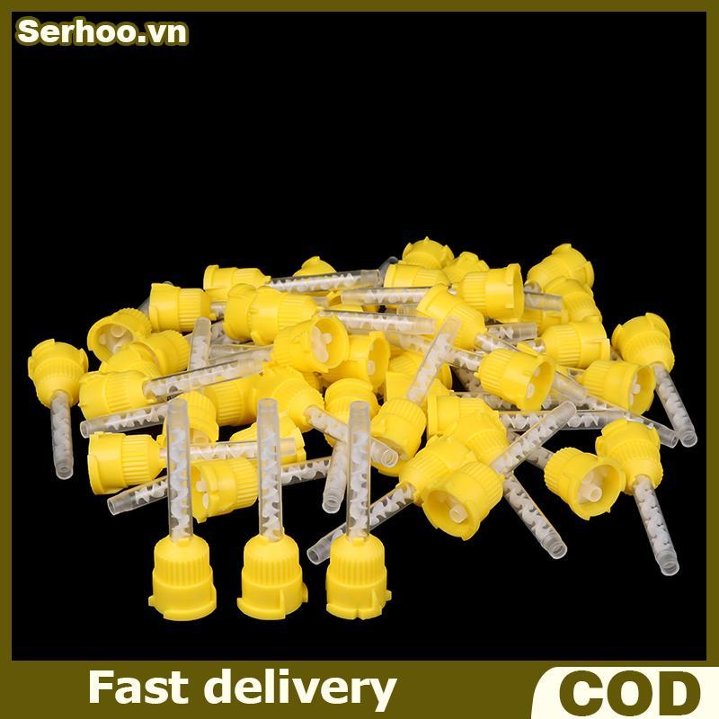 null 50/100Pcs Dental Materials Dentistry Silicone Rubber Conveying Mixing Head Disposable Impression Nozzles Mixing Tips Mixing Tube null