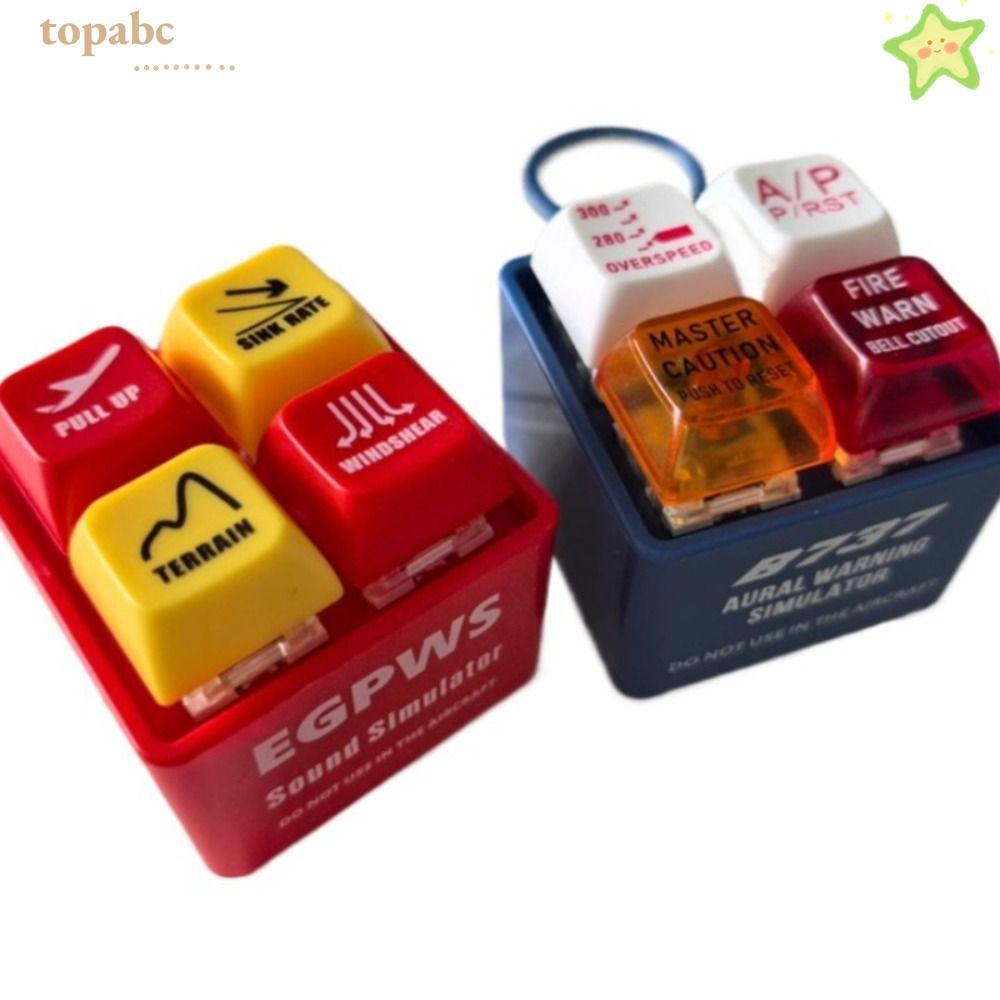 GORROS Pilot and Crew Alert Keychain, DIY Keyboard Luminous Sound Emulator, Relaxing Keys Button Relief Stress Pass The Time Pilot Keychain Send Friends