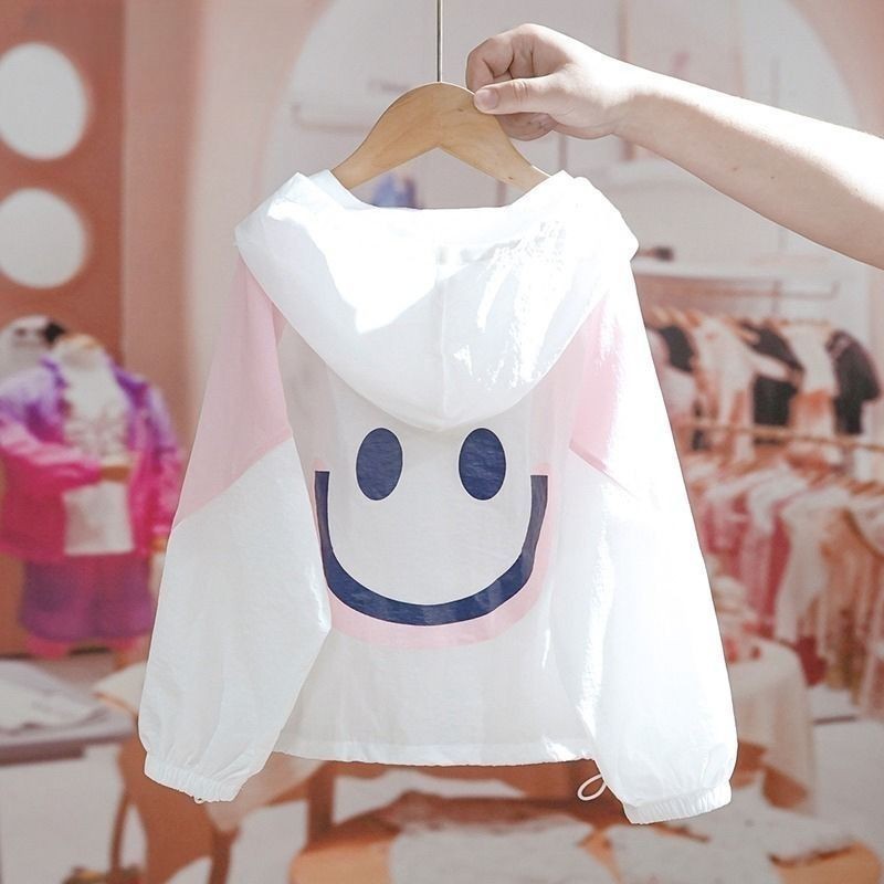 Girls Sunscreen Clothing 2024 Western Style Sunscreen Clothing Medium Large Children Children Breathable Lightweight Jacket Top Trendy