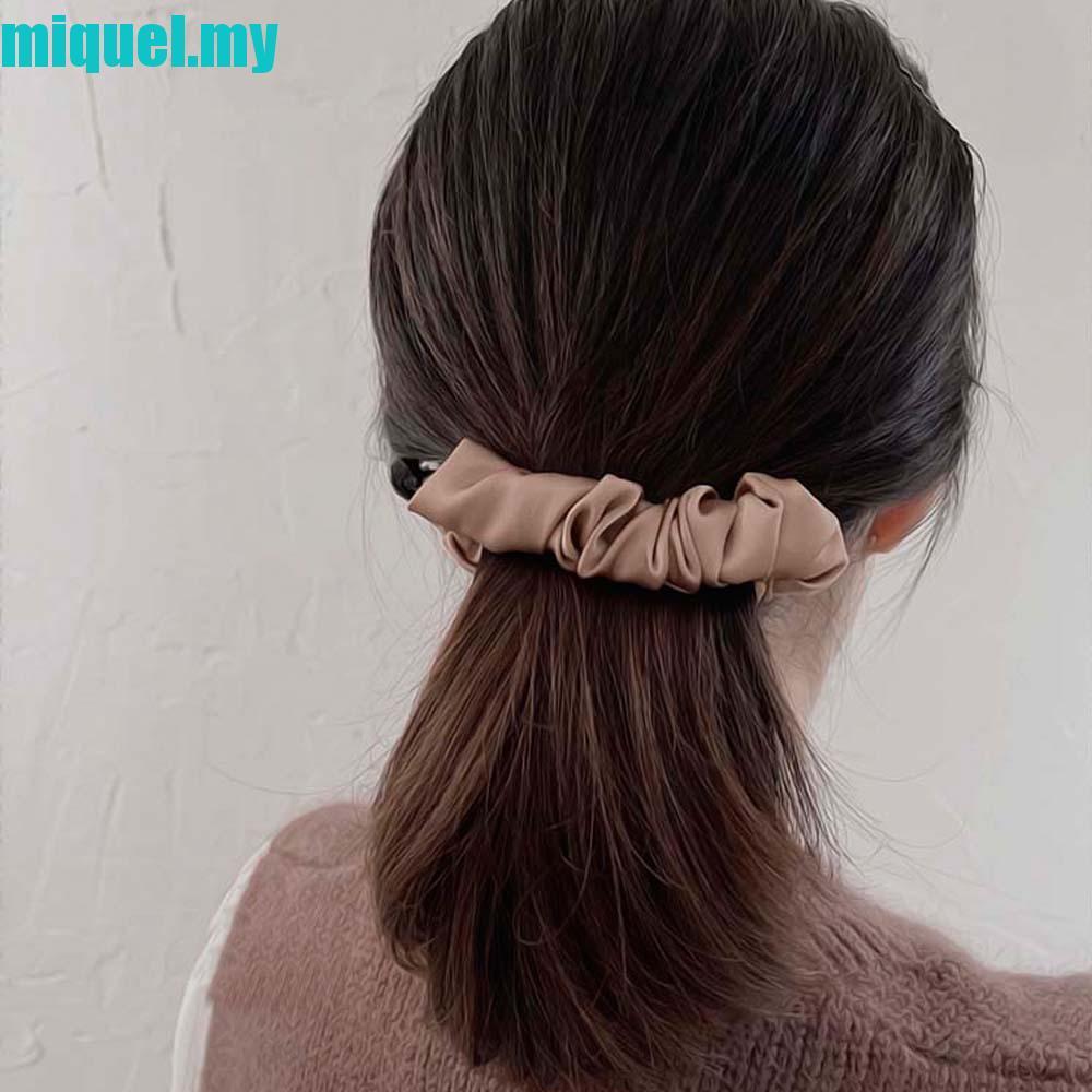 MIQUEL Banana Clip Folds Women Girls Simple Temperament Ponytail Holder