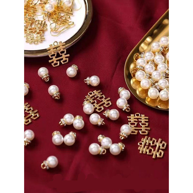 raya gift box hari raya decoration Loket kata gembira, aksesori kotak gula-gula perkahwinan, gelang mutiara, kotak hadiah tangan, loket merah bersih kreatif, hiasan gaya Cina