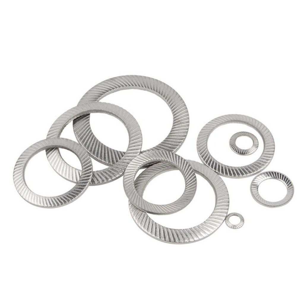 316 Stainless Steel Bite Type Gasket Double Stack Self-Locking Anti-Loose Gasket M3/M4/M5/M6/M8/M10/M12-M42