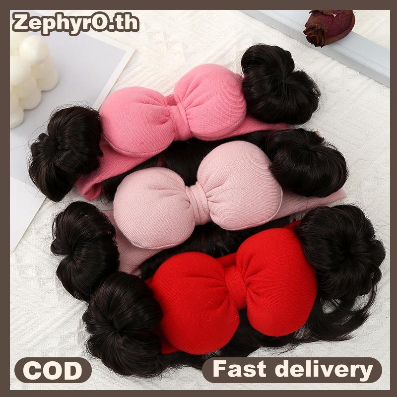 null Fashion Cute Baby Kids Hair Wig  Children Girls Bow Wig Hairband Newborn Toddlers Wig Hat Hairpiece Cosplay Headwear null