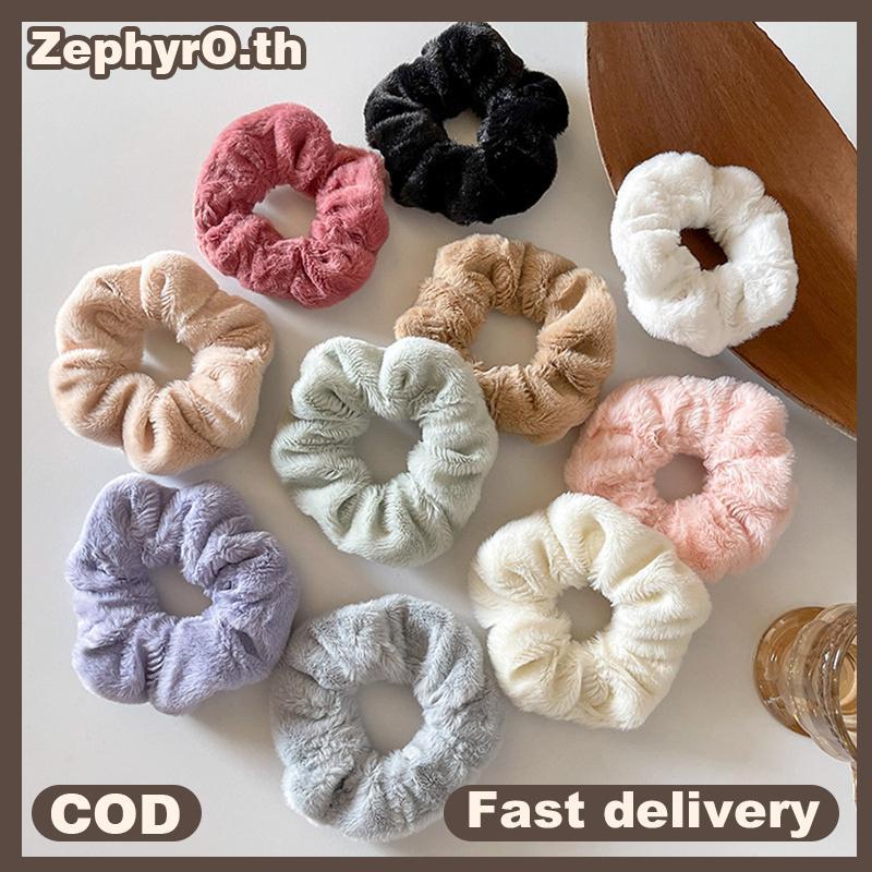 null Winter Warm Soft Hair Scrunchies Women Girls Cute Plush Elastic Hair Band Multicolor Rubber Band null