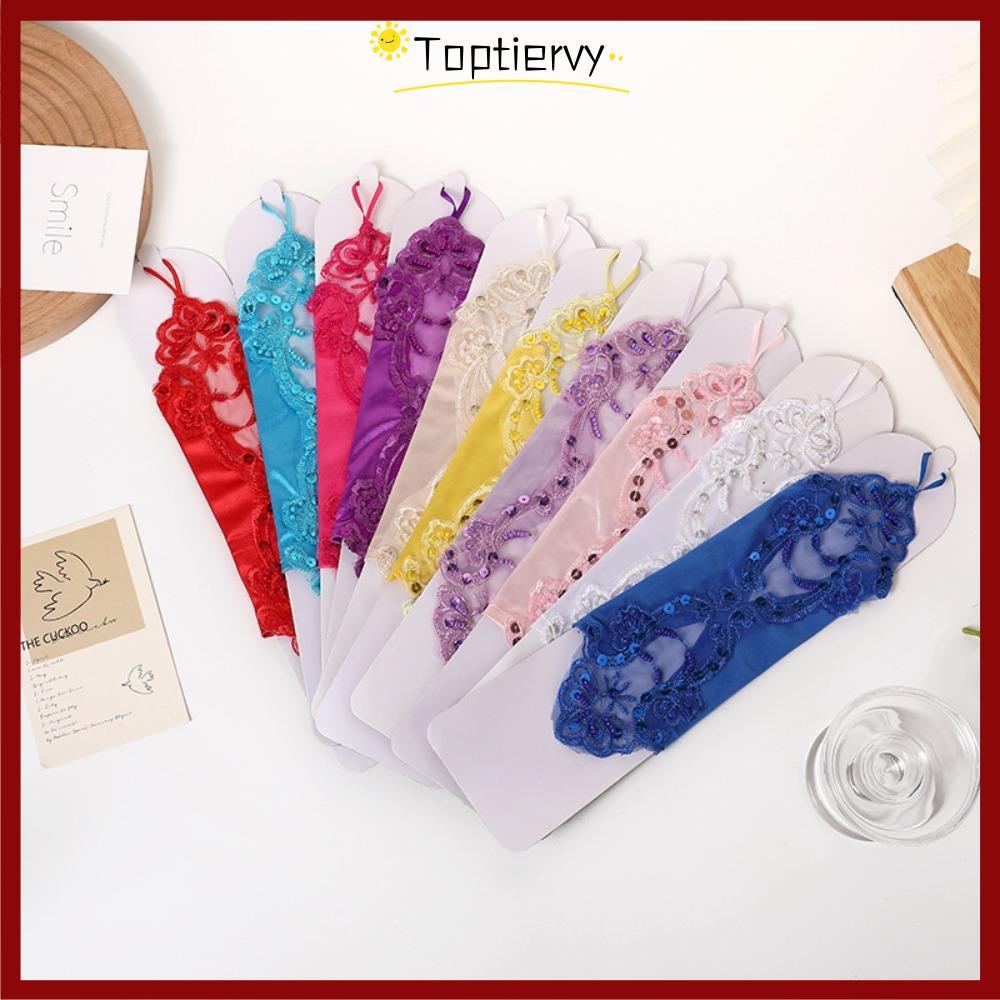 TOPTIERVY Lace Gloves, Clothing Accessories  Wedding Bridal Gloves, 2024 Rhinestone Party Dress Elegant Sunscreen Gloves Lady