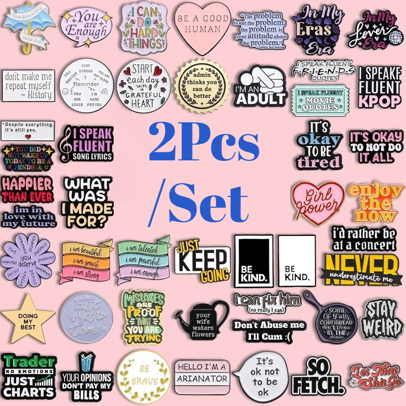2-3Pcs/Set Sentimental Words & Phrases Enamel Pins Kindness Badges Brooches Lapel Badges Jewelry Gifts for Friends