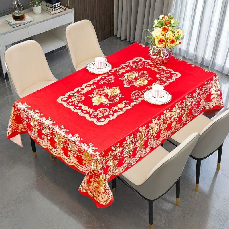 A.Waterproof Oilproof Anti-scalding Coffee Table Tablecloth Disposable Rectangular Tablecloth Household Living Room Light Luxury Tablecloth IPGO