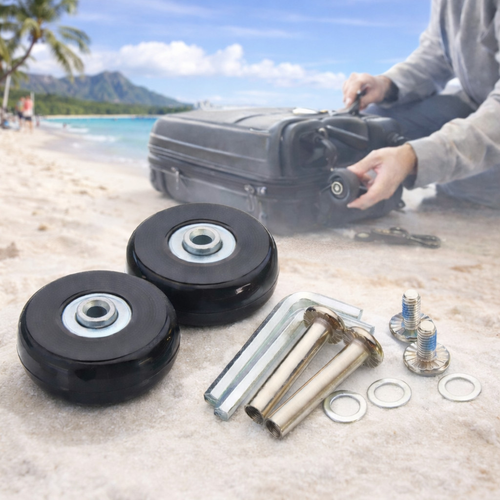 Luggage Wheels Replacement 50mm | 2 Sets Roda Suitcase Repair Deluxe