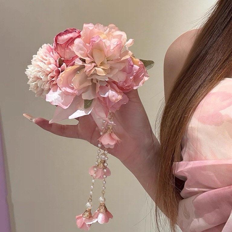 Flower Hair flower hair clip bouquet High-End Side Clip Hairpin Beach Hair Accessory for Women