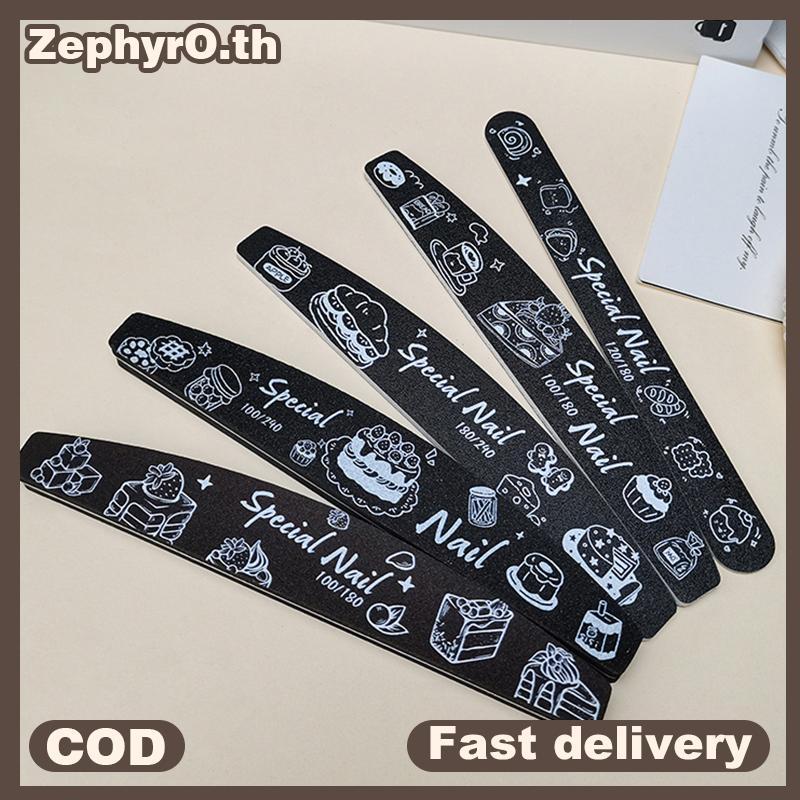 null 1Pcs Bla Nail Files For Manicure Sanding Double Sided Nail File 100-240Grit Nail Art Care Tools High Quality Polishing Tools null