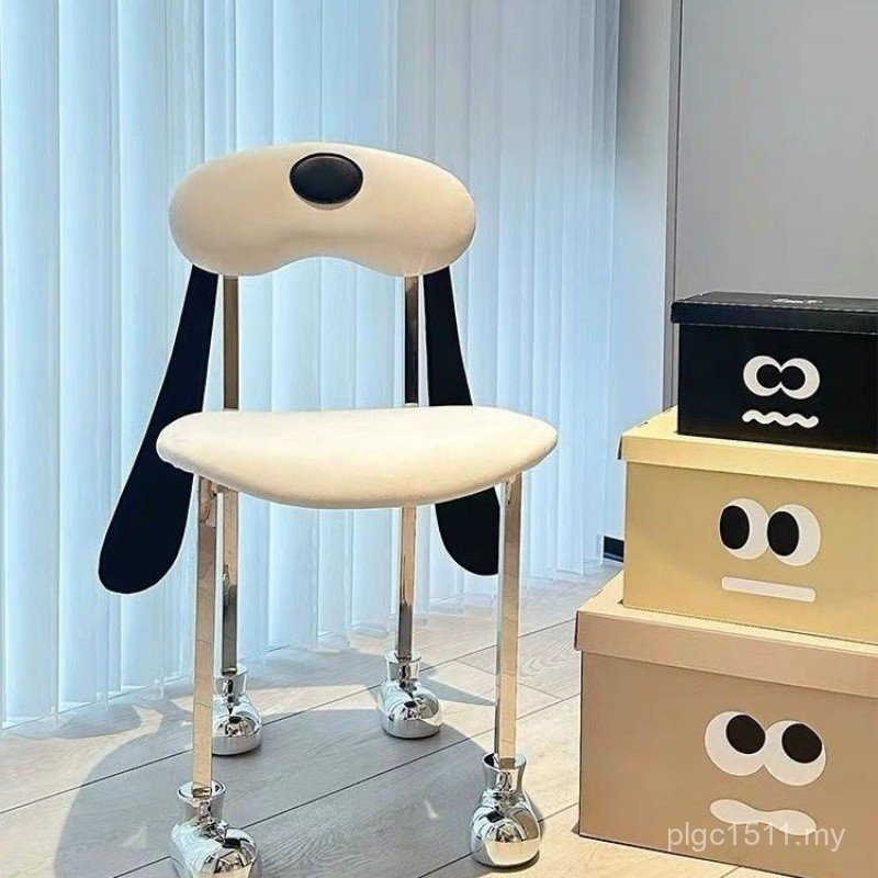 Unique Chair Creative Makeup Household Net Back Chair Designer Red Dining Chair Children's Medieval Bedroom Cartoon Dog YC4F