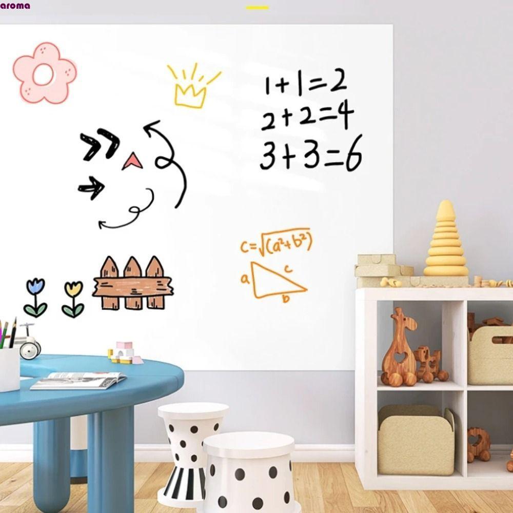AROMA A4A5 Size Small Whiteboard Sticker, Children Drawing Toy Erasable Mini Message Whiteboard Sticker, Educational Sticky Adhensive PVC Memo Memorandum Sticker Teacher