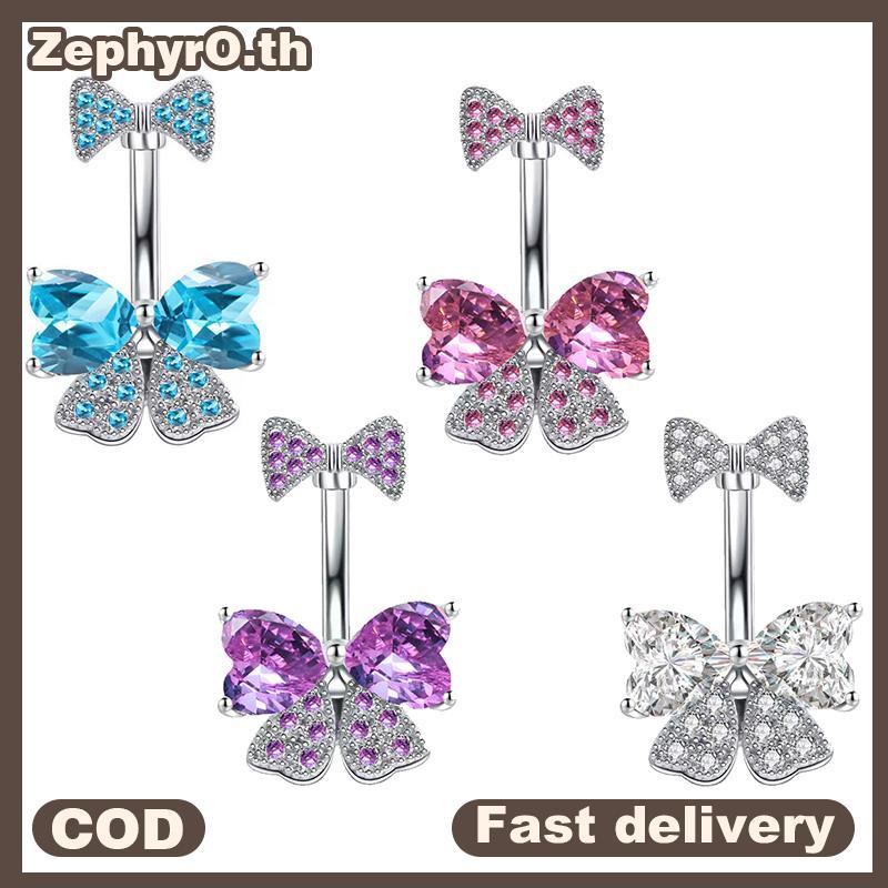 null Zircon Bowknot Crystal Belly Button Rings Piercing Navel Rings Body Jewelry for Women Fashion Body Piercing Jewelry null