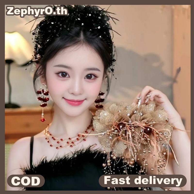 null 1PC Elegant Mesh Flower Hair Clip For Women Elegant Pearl sel Shark Clip Fashion Girl Ponytail Clip Hair Accessories null