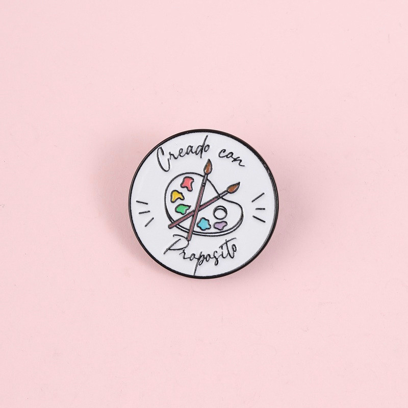 Created with Purpose Artist Palette Brooch Pins Art Lover Brooch Badges Backpack Accessories Gifts for Friends